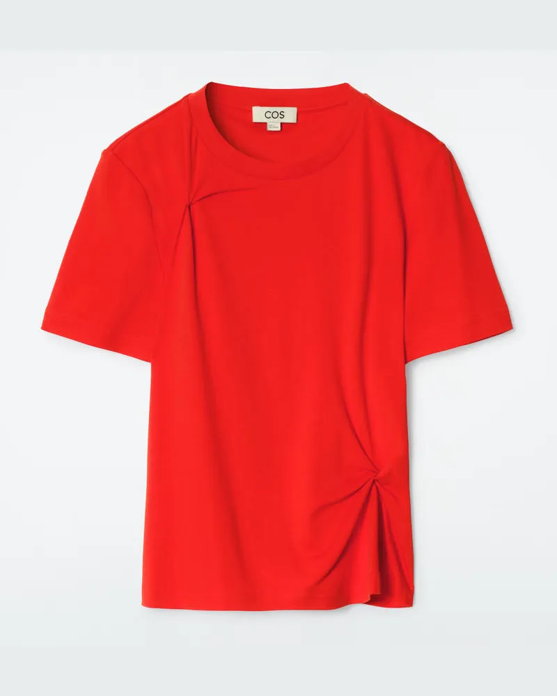 COS T-Shirt Mit Knotendetails Orange
