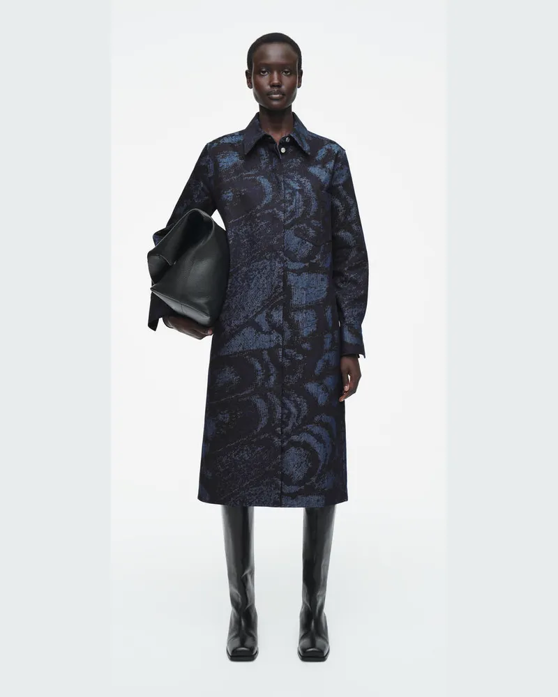 COS Jacquard-Hemdkleid Aus Denim Blau