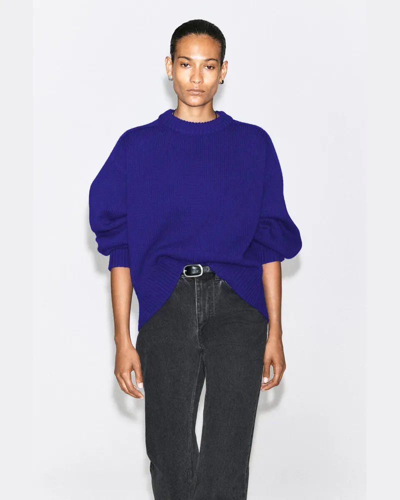 COS Wollpullover Mit Rundhalsausschnitt Blau