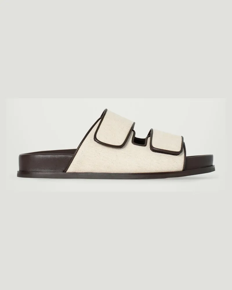 COS Sandalen Aus Leinen Mit Zwei Riemen Beige