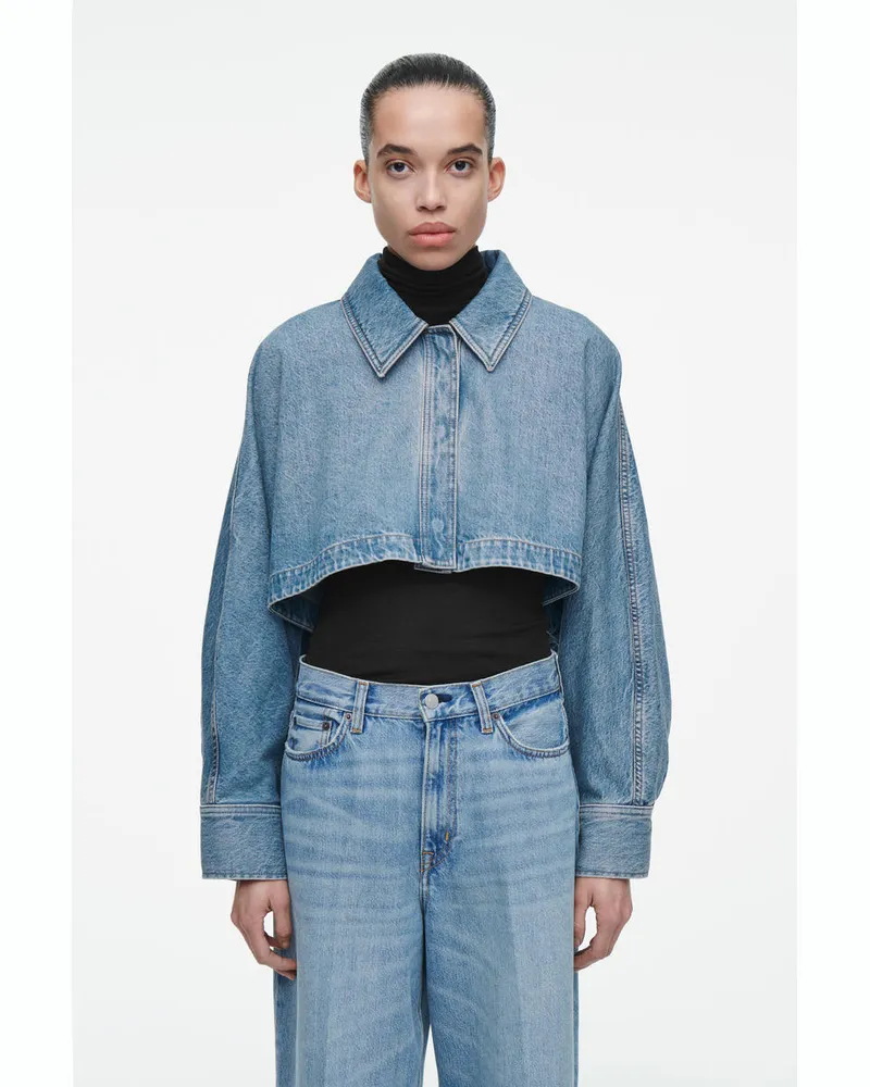 COS Verkürzte Jeansjacke Blau