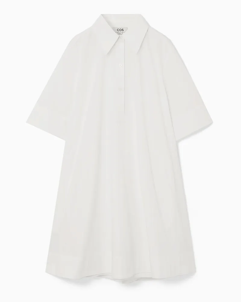 COS Kurzes Hemdblusenkleid In A-Linie Weiß