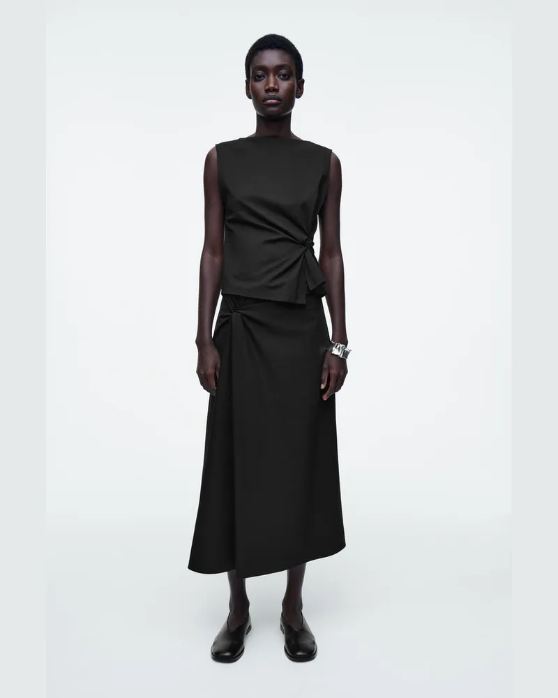 COS Midirock Mit Twist-Detail Schwarz