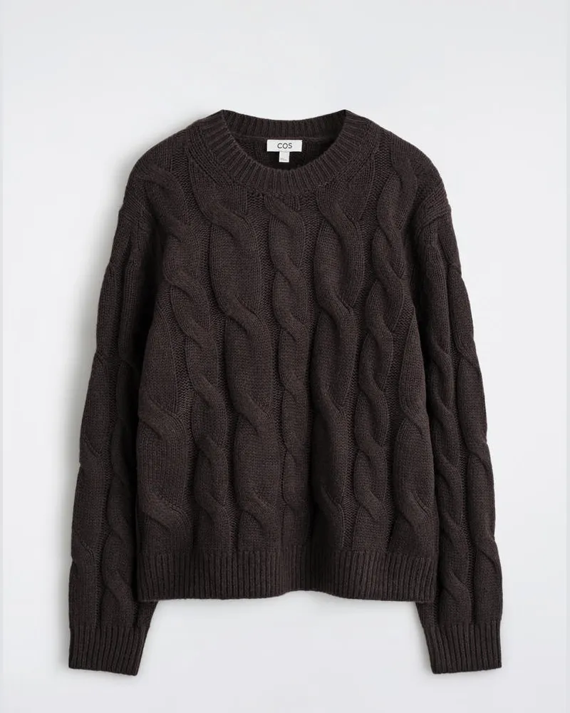 COS Pullover Aus Woll-Mix Mit Rundhalsausschnitt Braun