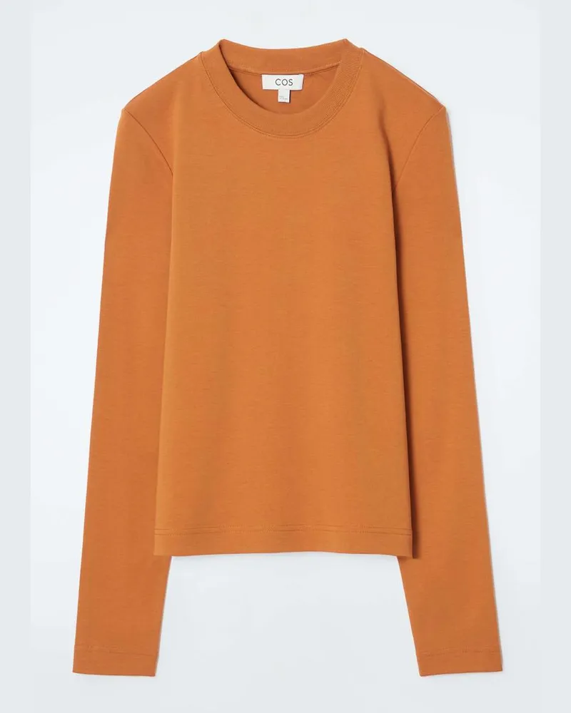 COS Schlichtes Langarmshirt Mit Normaler Passform Orange