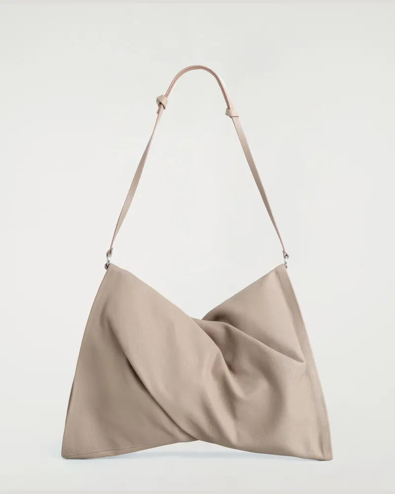 COS Leder-Clutch Mit Dreheffekt Beige