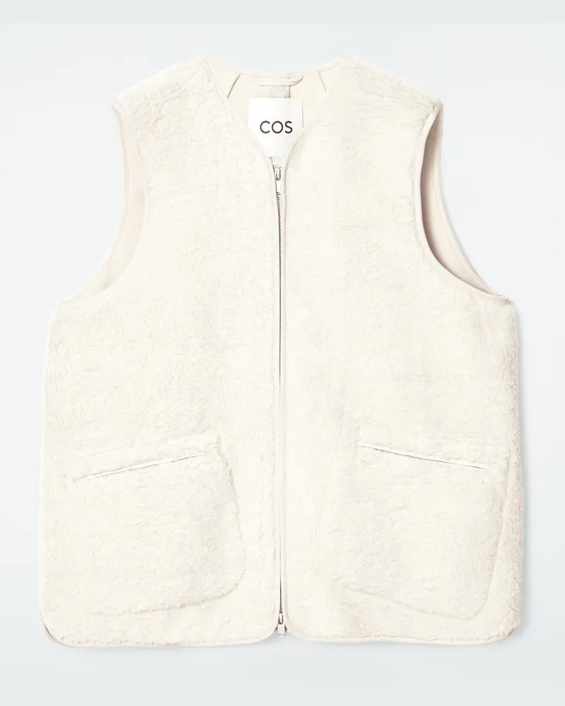 COS Oversized-Weste Aus Kunstlammfell Beige