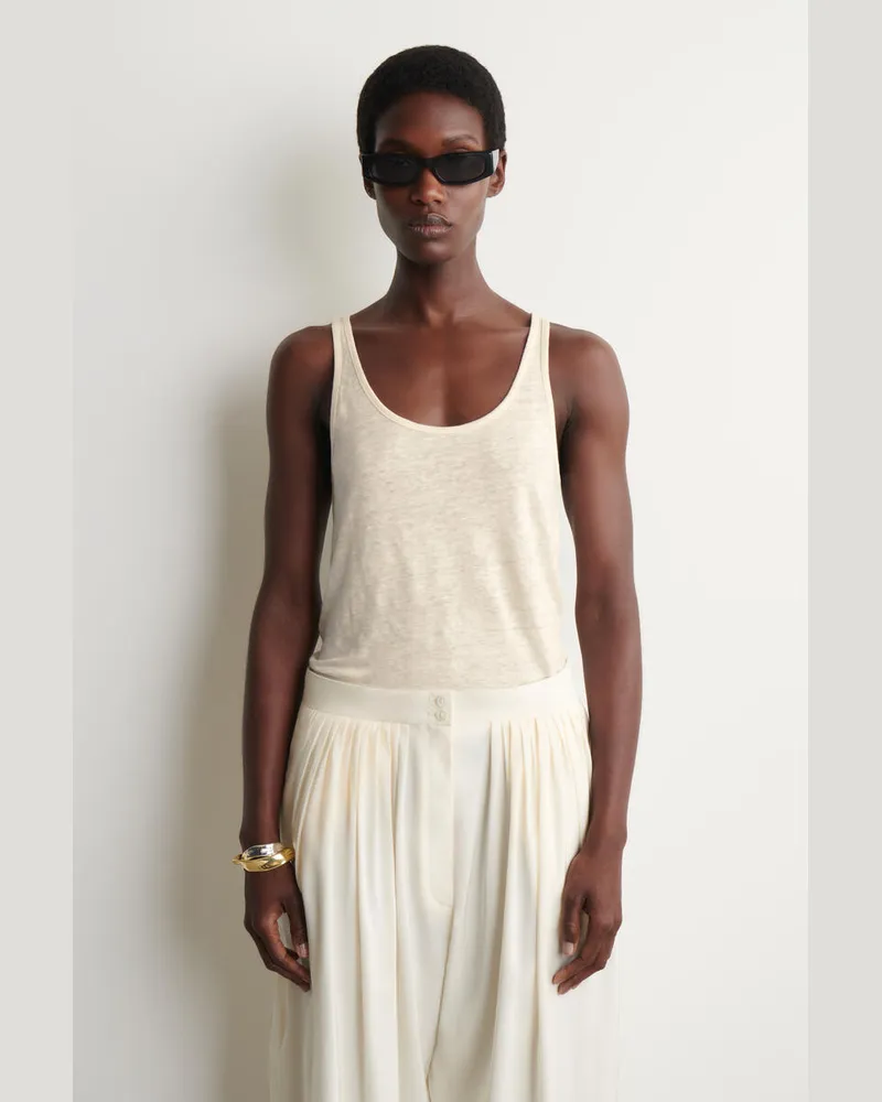 COS Tanktop Aus Leinen-Jersey Weiß