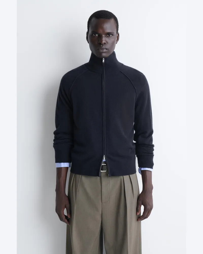 COS Strickjacke Aus Kaschmir Mit Rollkragen Blau