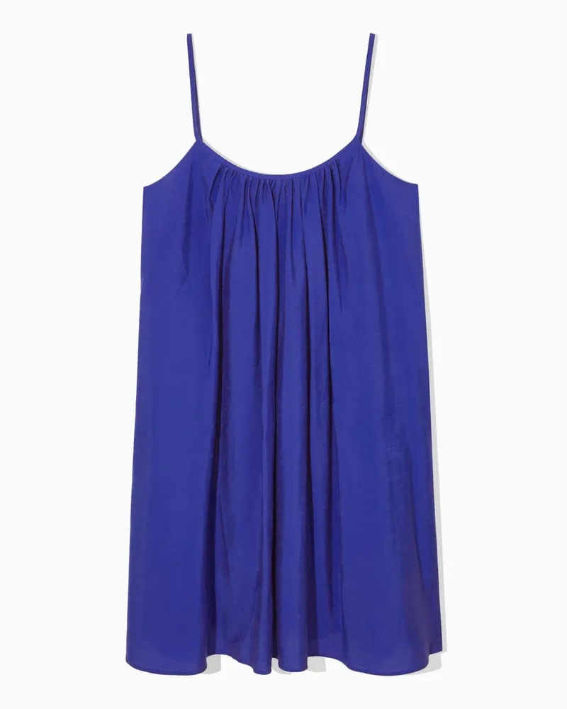 COS Kurzes Trägerkleid Mit Raffungen Blau