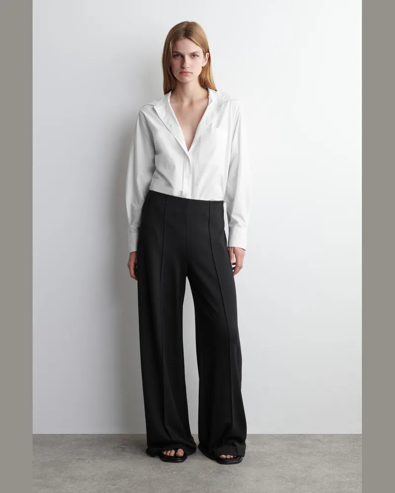 COS Hose Aus Jersey Mit Weitem Bein Schwarz