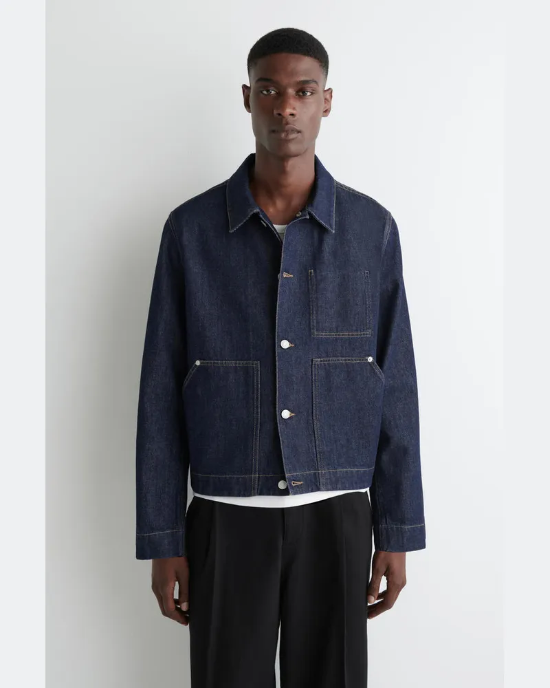 COS Jeansjacke Aus Rinse Denim Blau