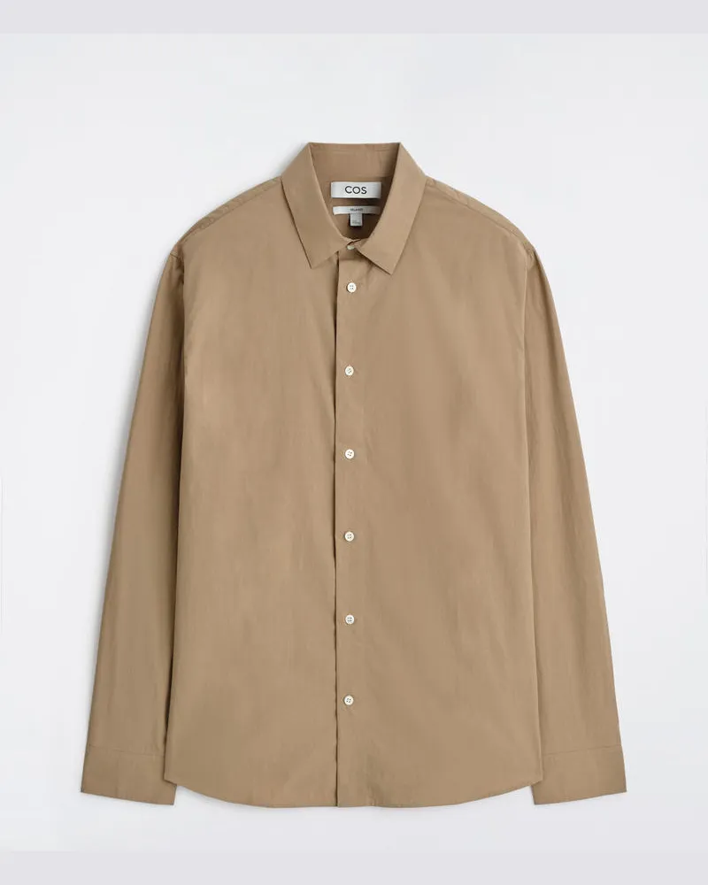 COS Lockeres Hemd Aus Baumwoll-Popeline Beige