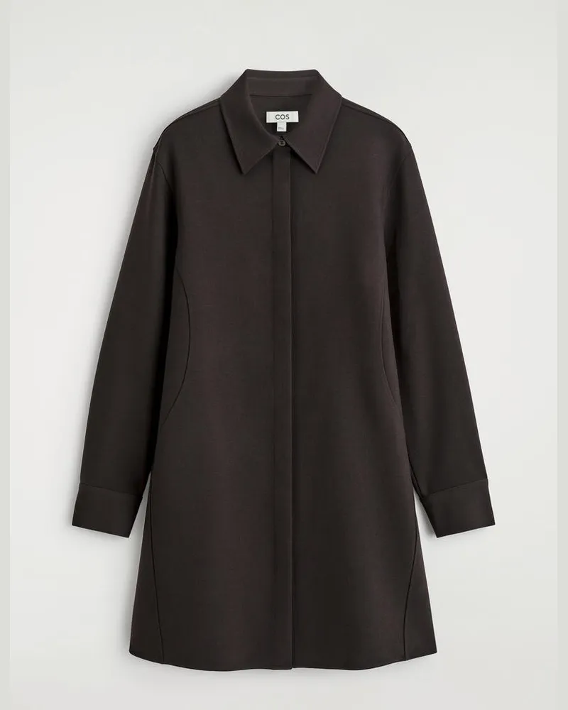 COS Langärmliges Hemdkleid In Minilänge Braun