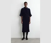 Midikleid Aus Samt Mit V-Ausschnitt
