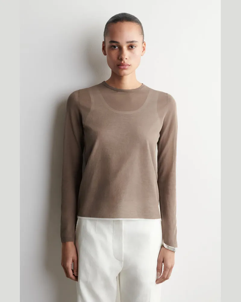 COS Mehrlagiges Langärmliges Strickoberteil Braun