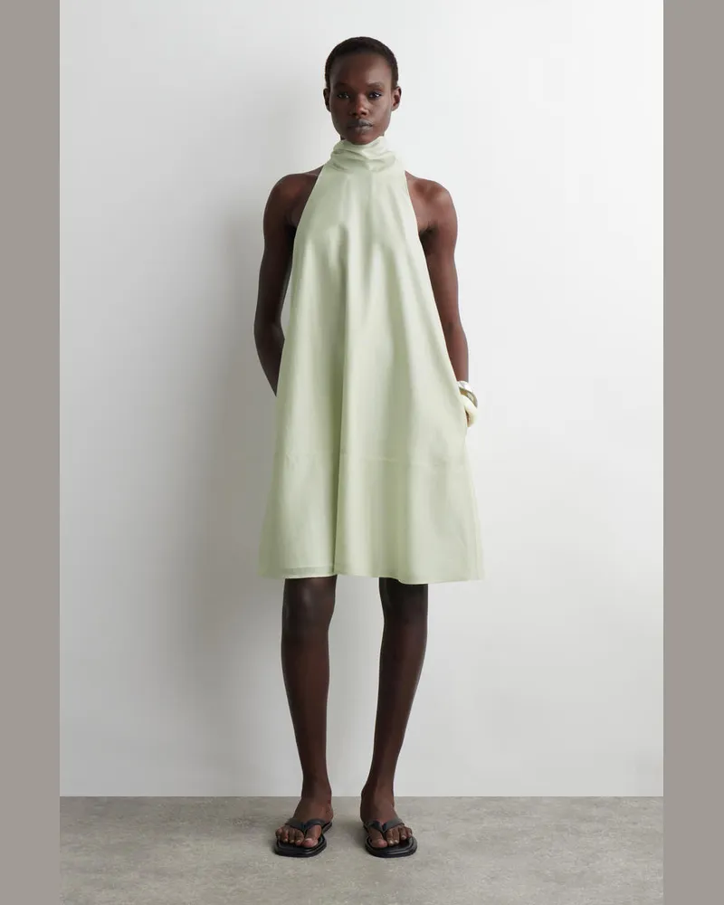 COS Fliessendes Neckholder-Kleid In Minilänge Grün