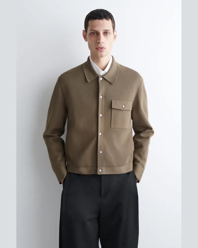 COS Gestrickte Baumwolljacke Braun