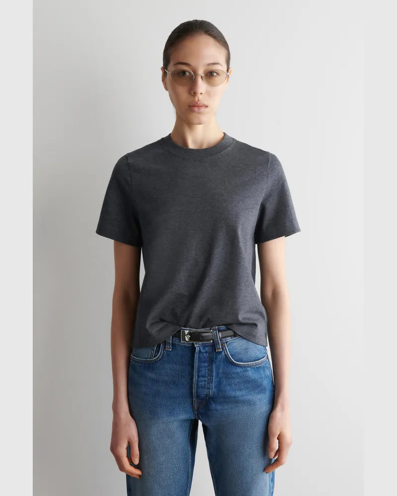 COS Schlichtes T-Shirt Grau