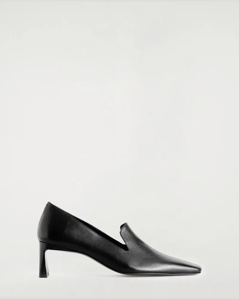 COS Loafers Aus Leder Mit Schrägem Absatz Schwarz