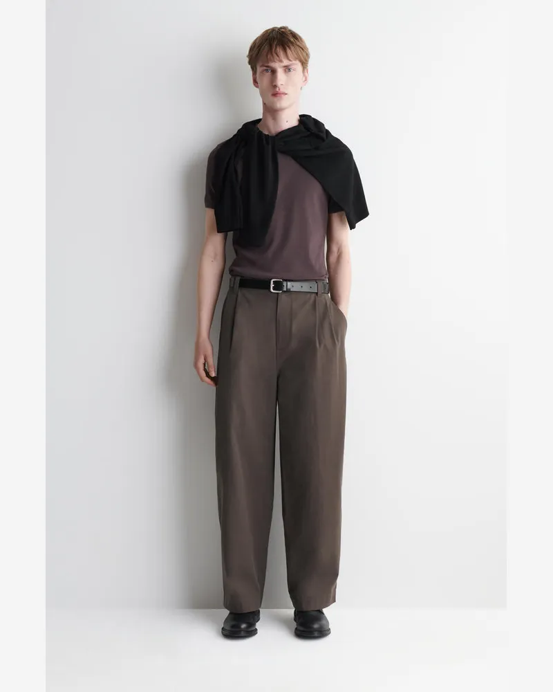 COS Baumwollhose Mit Lockerer Passform Und Barrel-Bein Braun