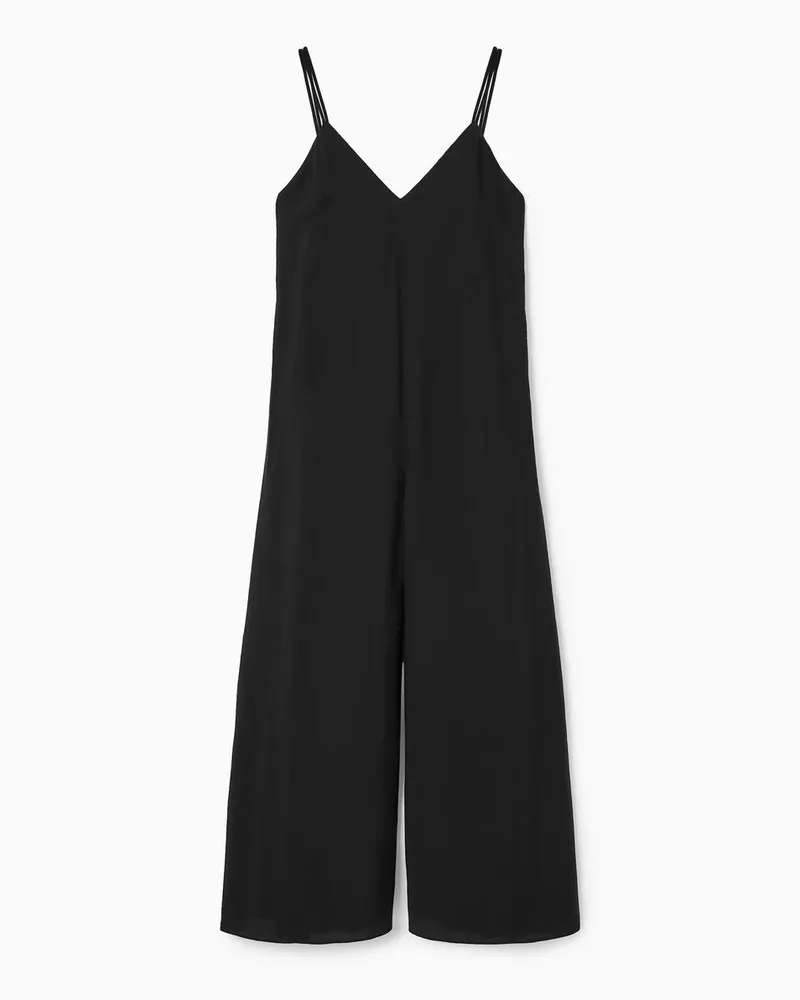 COS Jumpsuit Mit Weitem Bein Und V-Ausschnitt Schwarz