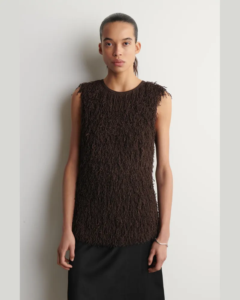 COS Strickoberteil Mit Fransen Braun