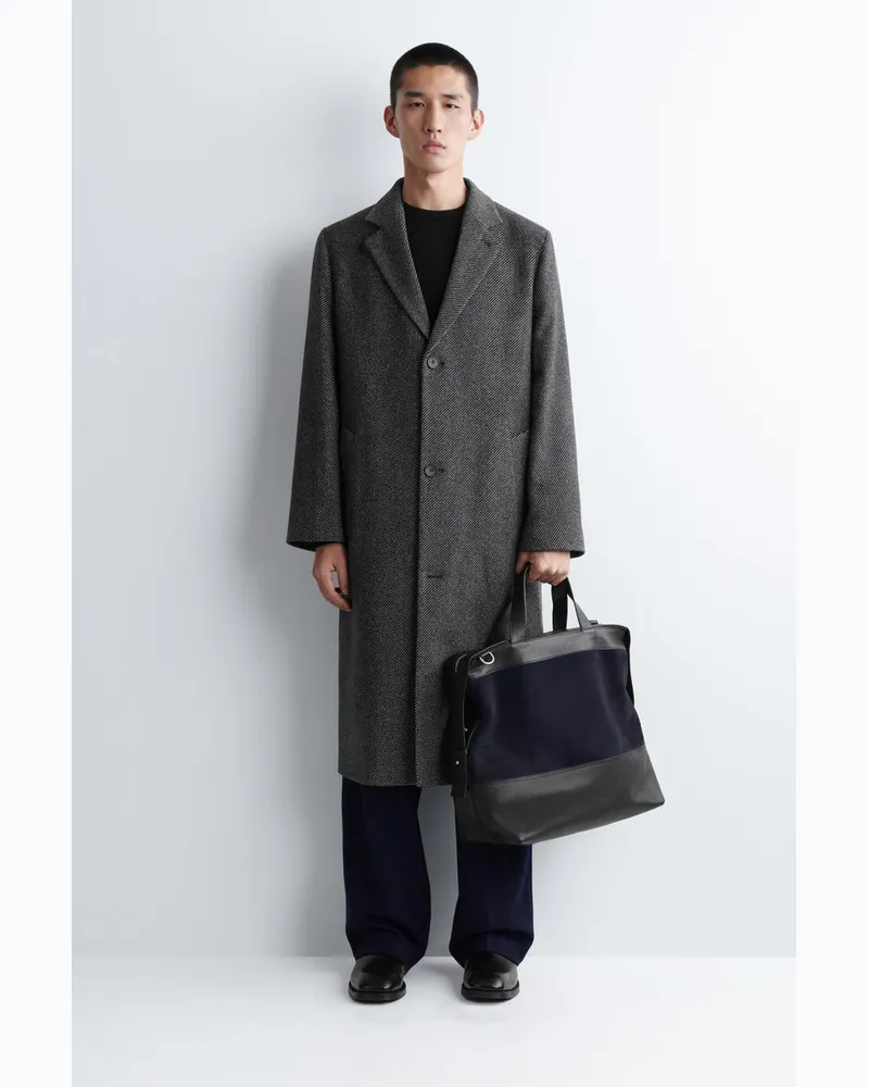 COS City Messenger Bag - Leder Blau