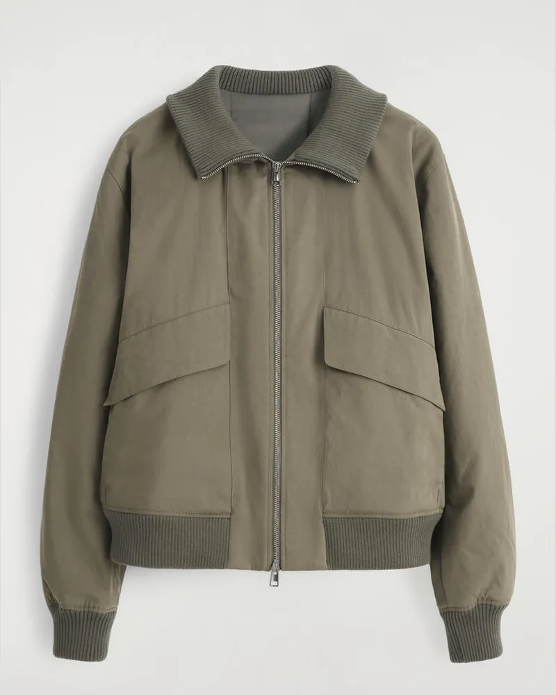COS Gepolsterte Fliegerjacke Aus Baumwolle Beige