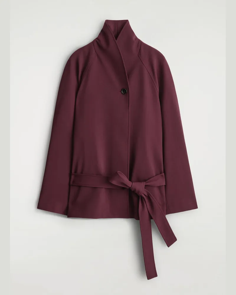 COS Jacke Aus Woll-Mix Mit Schalkragen Und Gürtel Rot