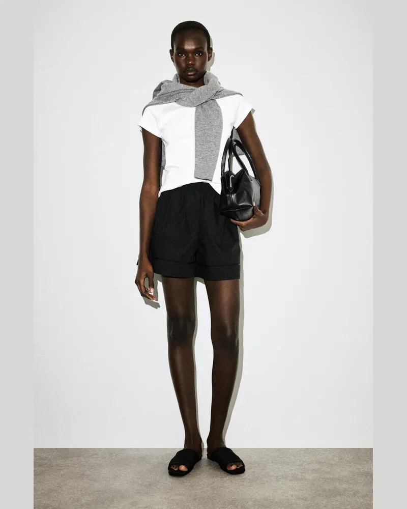 COS Baumwollshorts Mit Elastischem Bund Schwarz