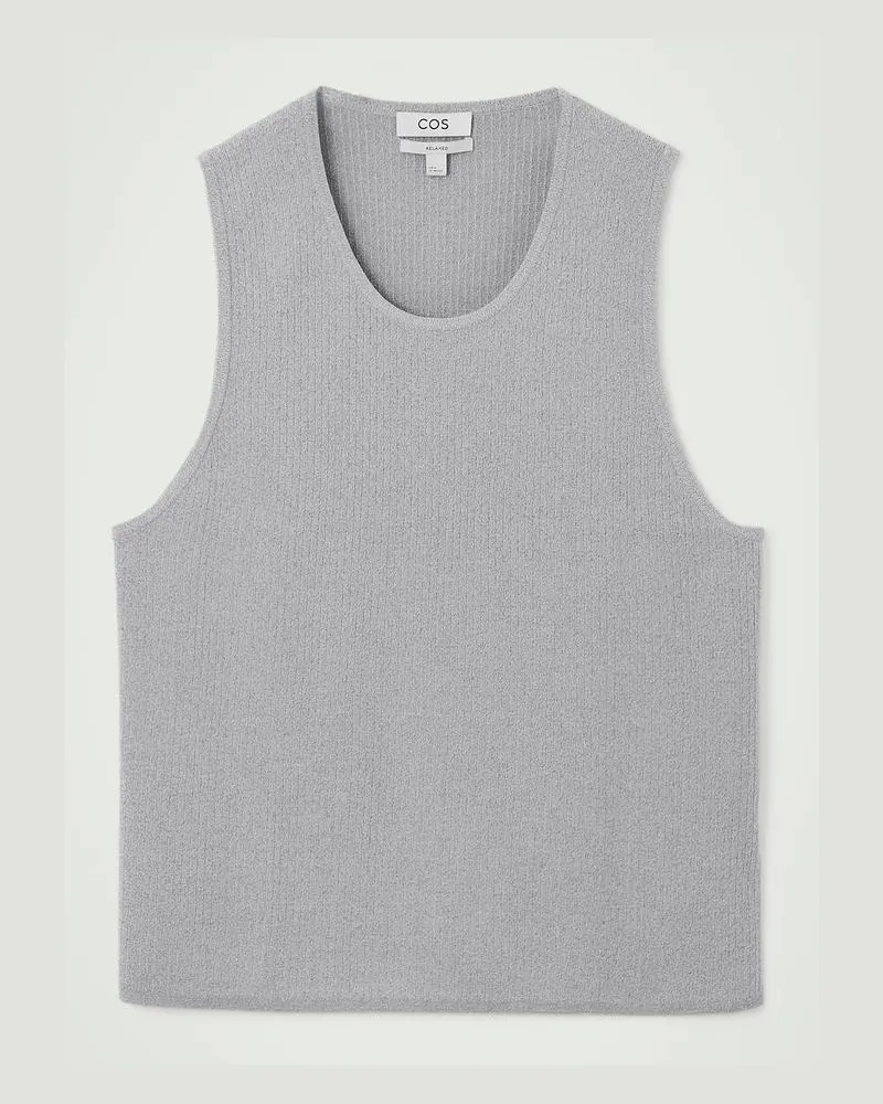 COS Rundhals-Tanktop Aus Rippstrick Grau
