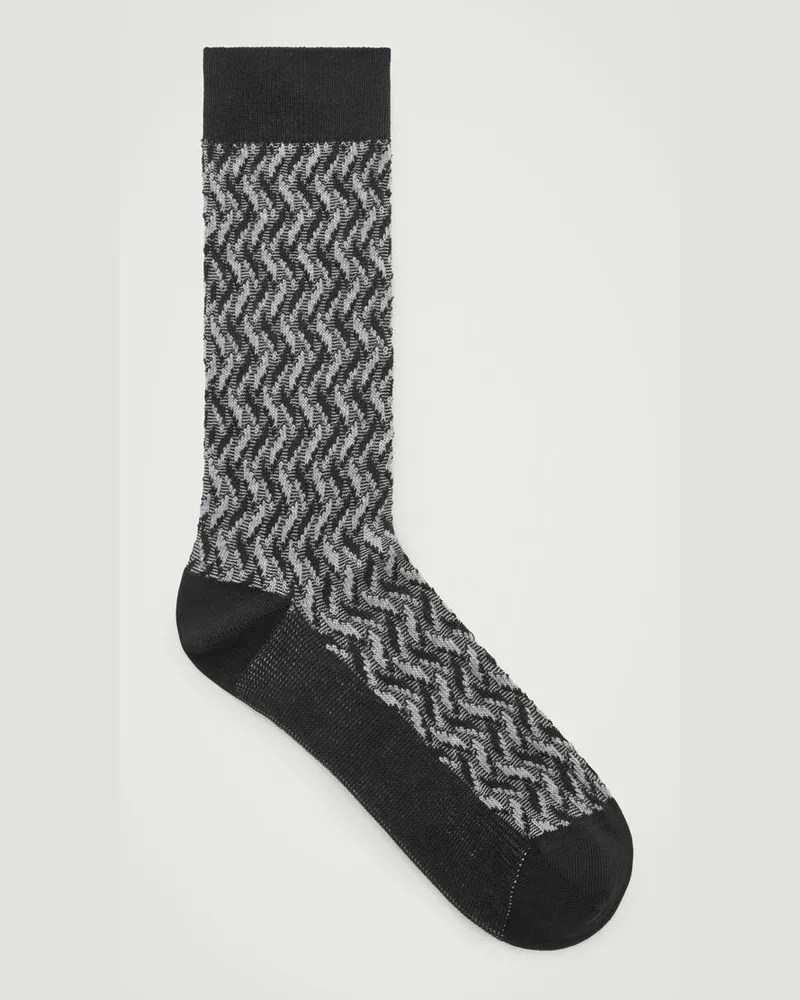 COS Baumwollsocken Mit Jacquard-Muster Schwarz