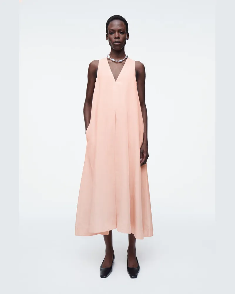 COS Maxikleid Aus Leinen-Mix In A-Linie Orange