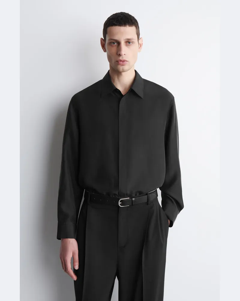 COS Elegantes Seidenhemd Schwarz