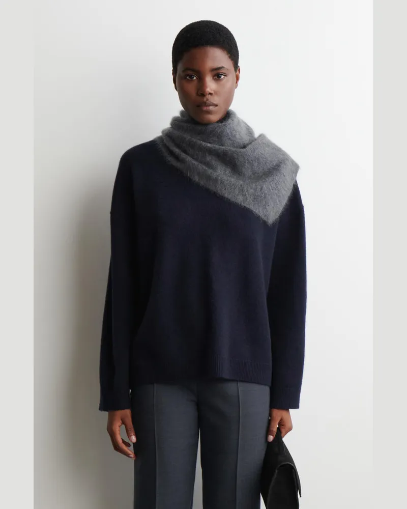 COS Kaschmirpullover Mit Stehkragen Blau