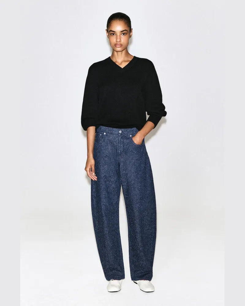 COS Inlet Bouclé-Jeans Mit Abgerundetem Bein Blau