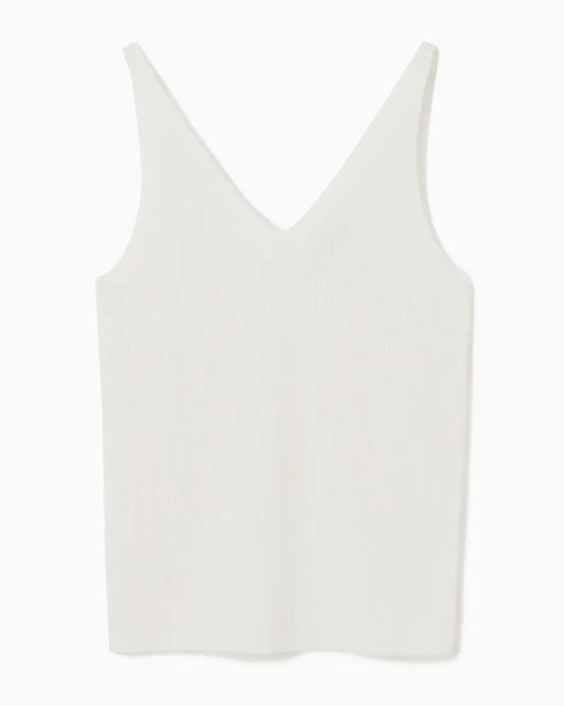 COS Tanktop Aus Rippstrick Weiß