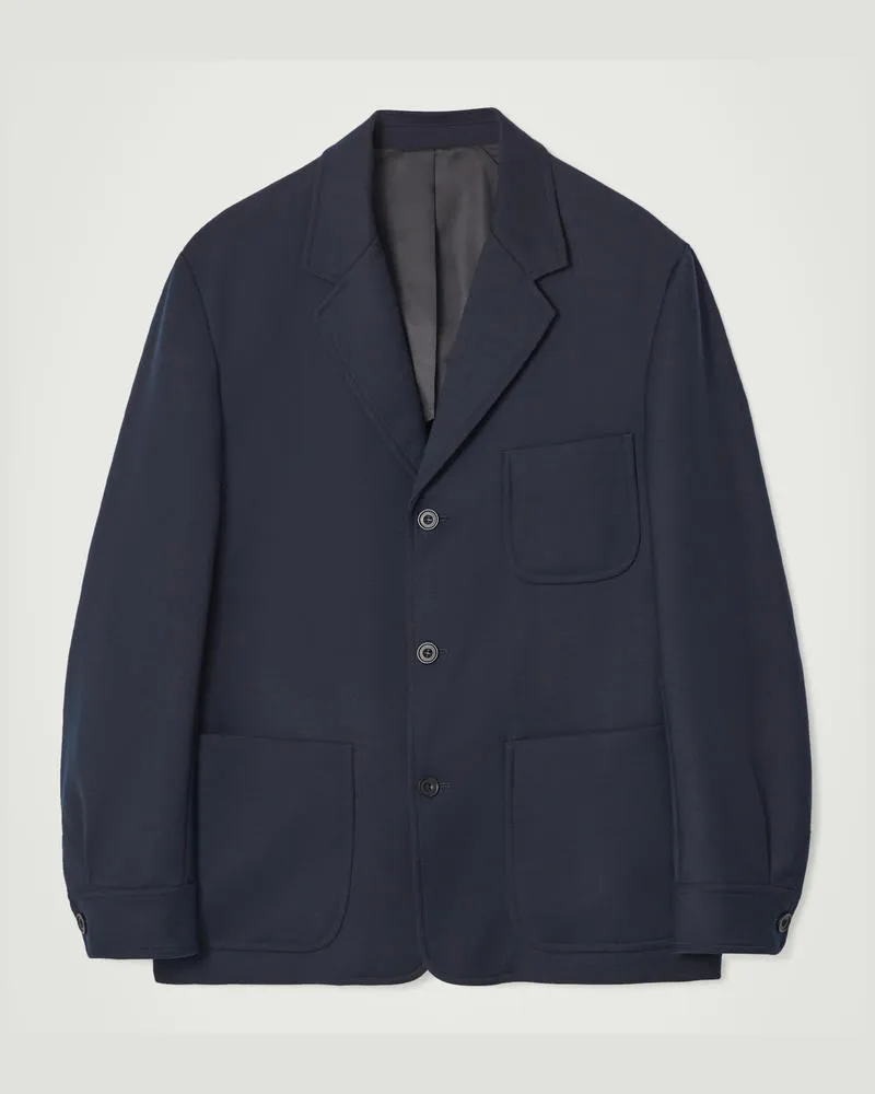 Cos Unstrukturierter Twill-Blazer - Lockere Passform Navyblau