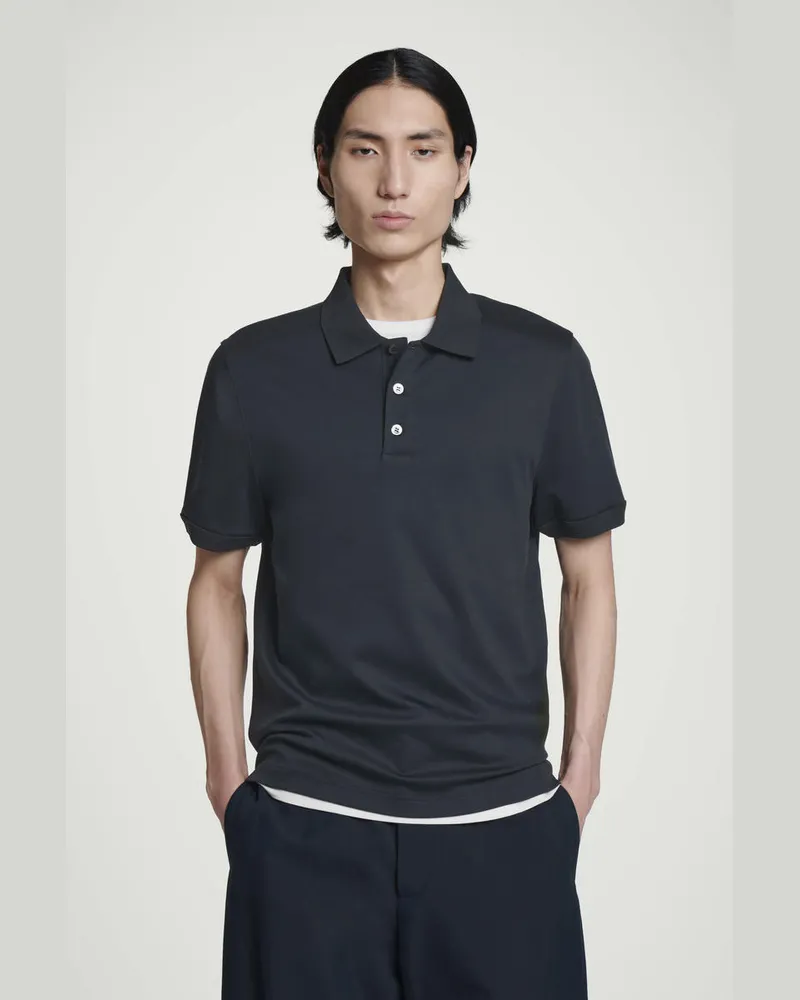 COS Poloshirt Aus Merzerisierter Baumwolle Blau