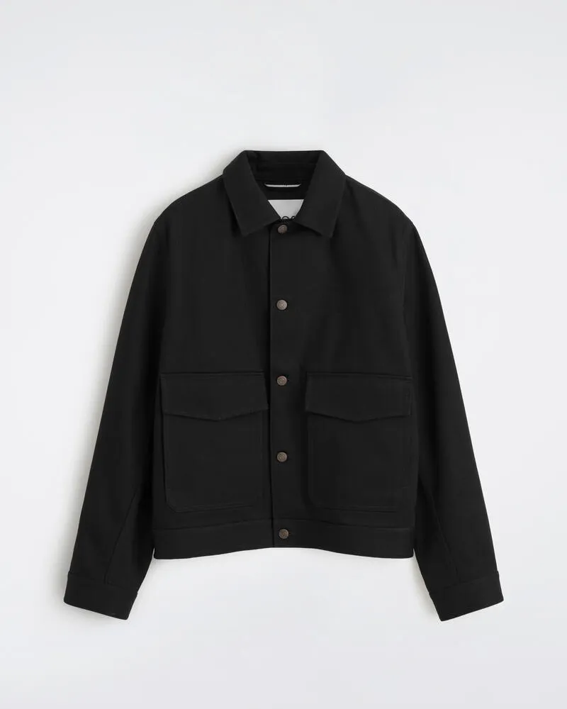 COS Jeansjacke Aus Raw Denim Mit Webkante Schwarz