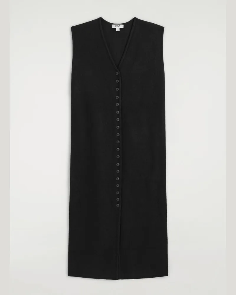 COS Kleid Aus Gekochter Merinowolle Mit Knöpfen Schwarz