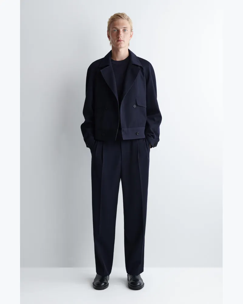 COS Doppelreihige Jacke Aus Woll-Mix Blau