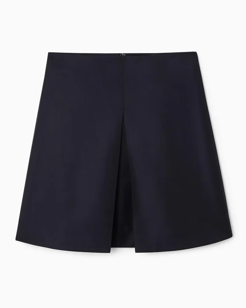 COS Minirock Aus Woll-Mix Mit Falten Blau