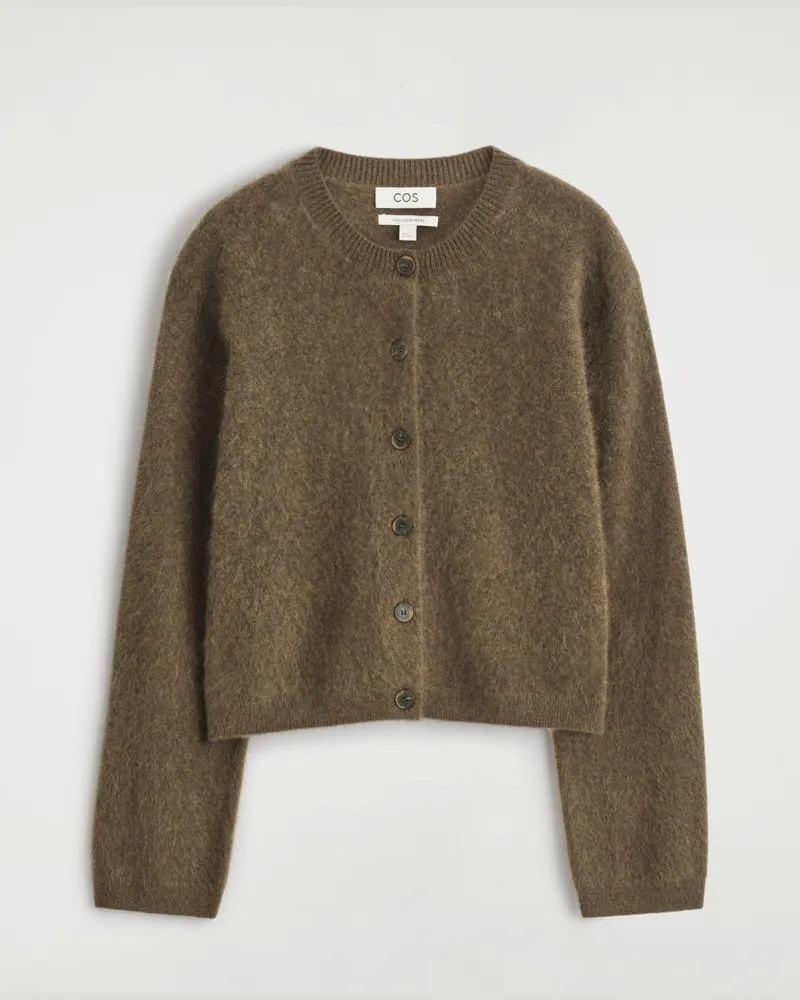 COS Cardigan Aus Gebürstetem Kaschmir Grün