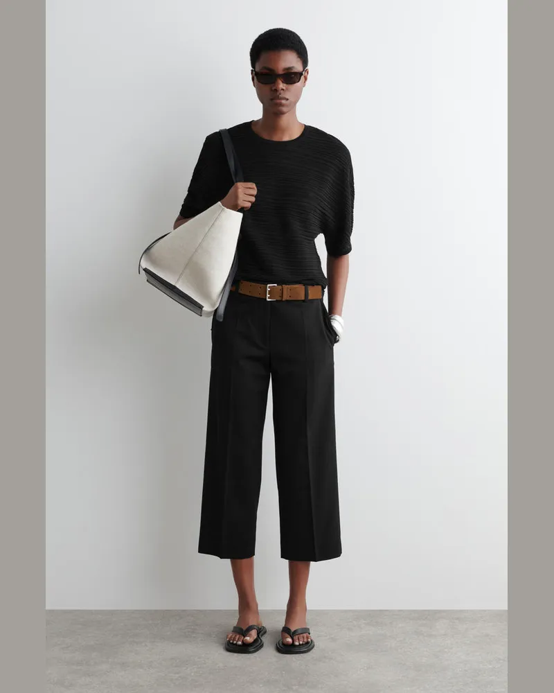COS Caprihose Aus Woll-Mix Schwarz