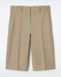 COS Lange Twill-Shorts Aus Woll-Mix Beige