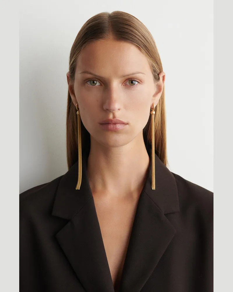 COS Elongated Tasselled Earrings Goldfarben