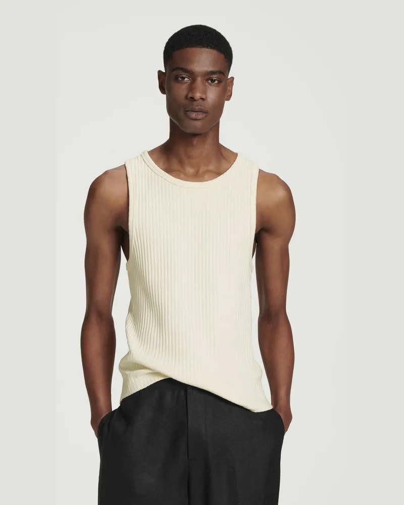 COS Schmales Tanktop Aus Baumwolle Weiß