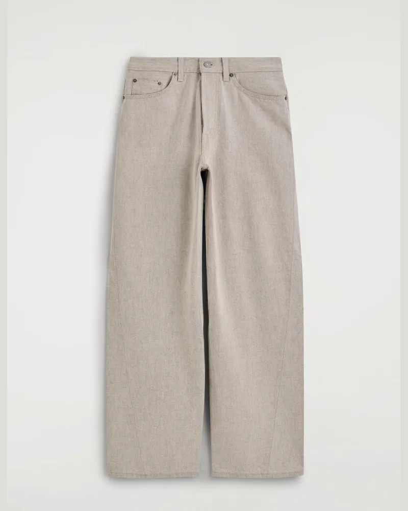 COS Facade Jeans Mit Geradem Bein Beige